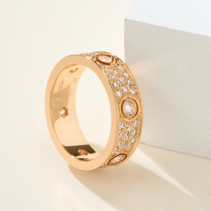 [⭐JeweliWhal]LOVE 5.5MM FULL-PAVE 6-DIAMOND RING