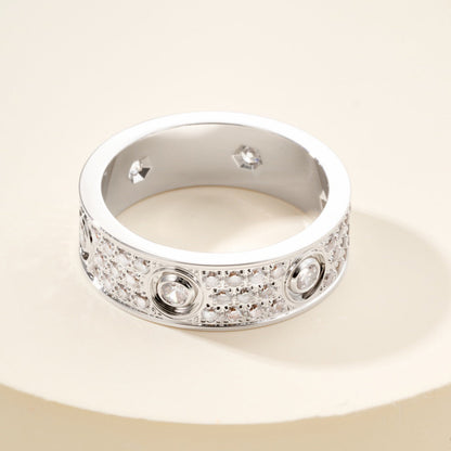 [⭐JeweliWhal]LOVE 5.5MM FULL-PAVE 6-DIAMOND RING