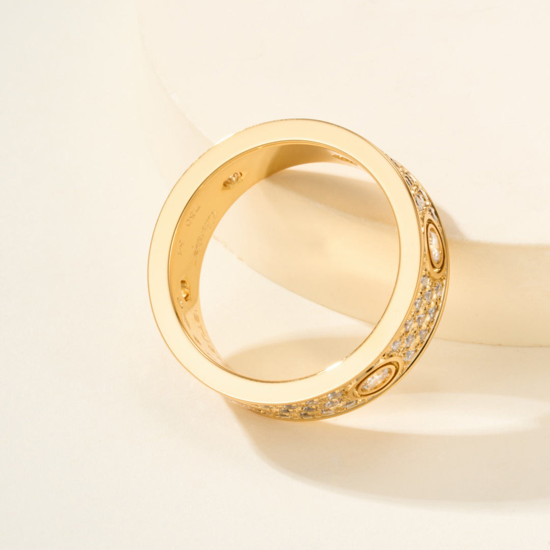 [⭐JeweliWhal]LOVE 5.5MM FULL-PAVE 6-DIAMOND RING