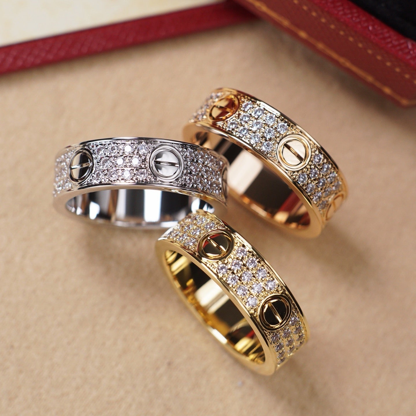 [⭐JeweliWhal]LOVE RING 5.5MM DIAMONDS PAVED
