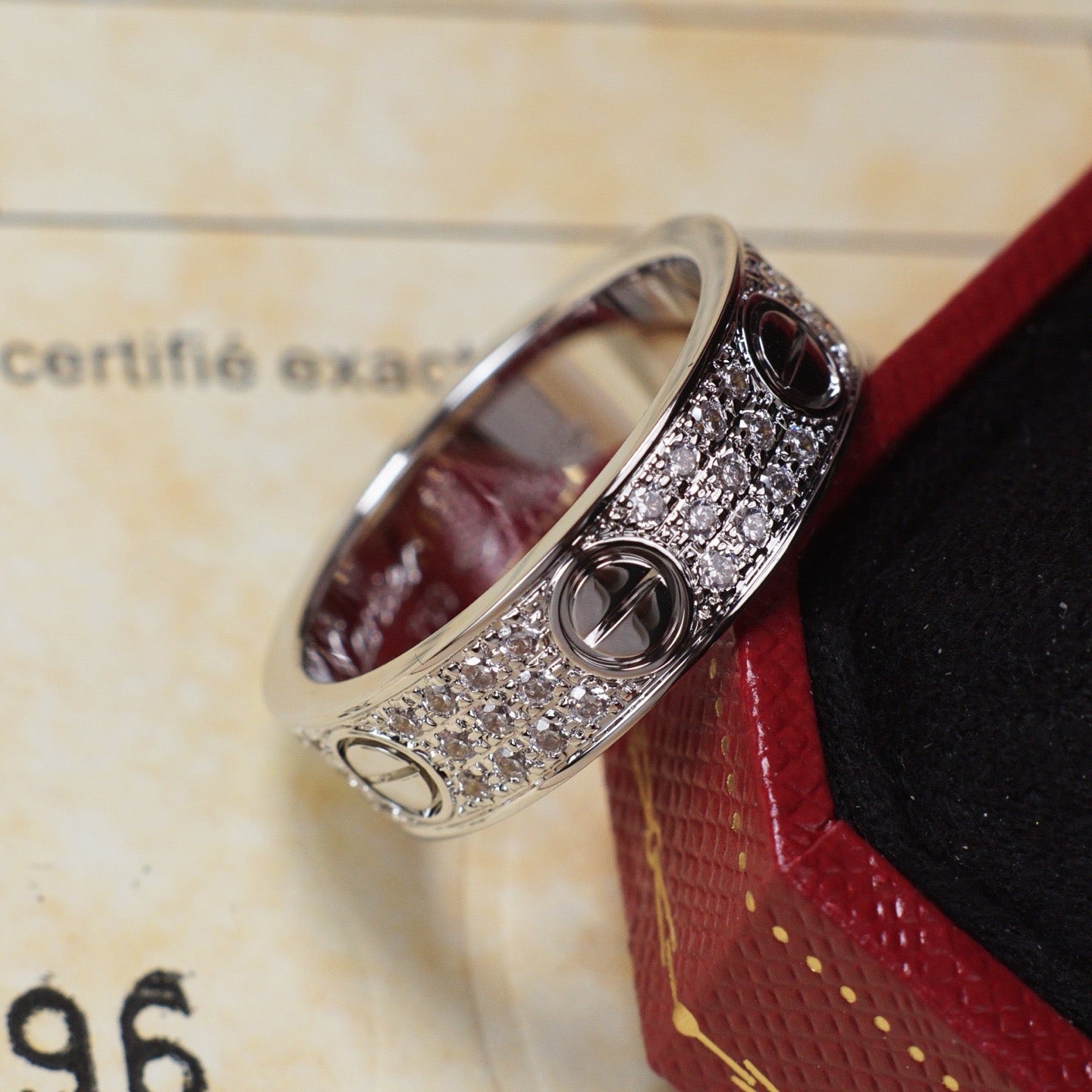[⭐JeweliWhal]LOVE RING 5.5MM DIAMONDS PAVED