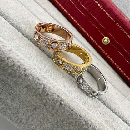 [⭐JeweliWhal]LOVE 5.5MM FULL-PAVE 6-DIAMOND RING