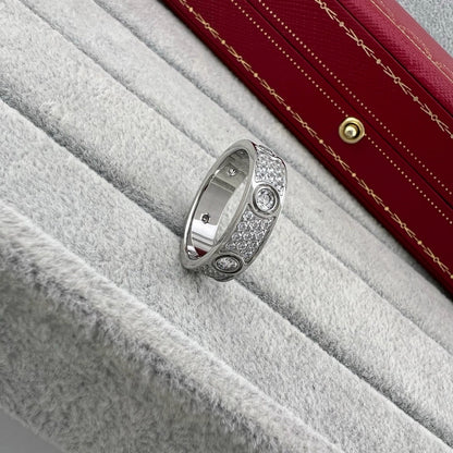 [⭐JeweliWhal]LOVE 5.5MM FULL-PAVE 6-DIAMOND RING