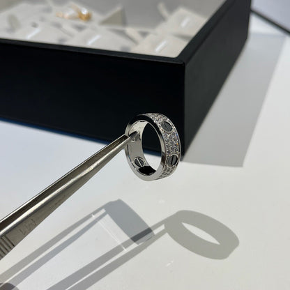 [⭐JeweliWhal]LOVE RING 5.5MM DIAMONDS PAVED CERAMIC