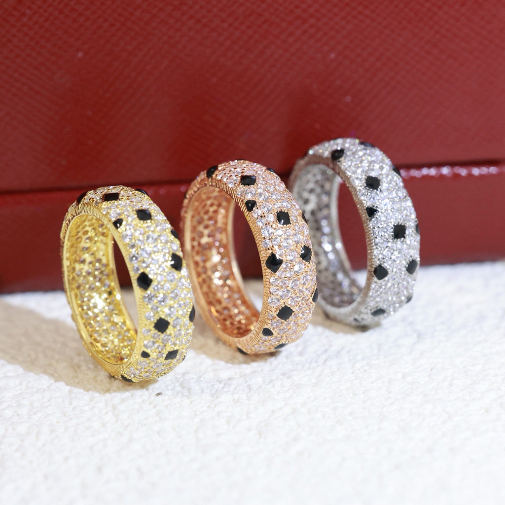 [⭐JeweliWhal]PANTHERE SPOTTED FULL DIAMOND RING