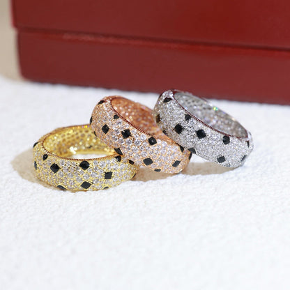 [⭐JeweliWhal]PANTHERE SPOTTED FULL DIAMOND RING