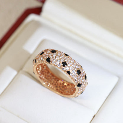 [⭐JeweliWhal]PANTHERE SPOTTED FULL DIAMOND RING