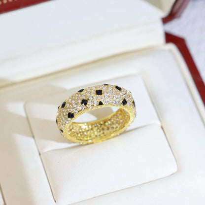 [⭐JeweliWhal]PANTHERE SPOTTED FULL DIAMOND RING