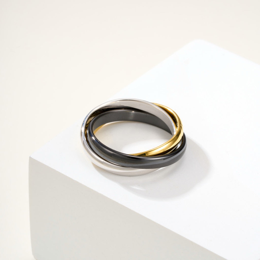[⭐JeweliWhal]TRINITY 3.2MM RING BLACK CERAMIC