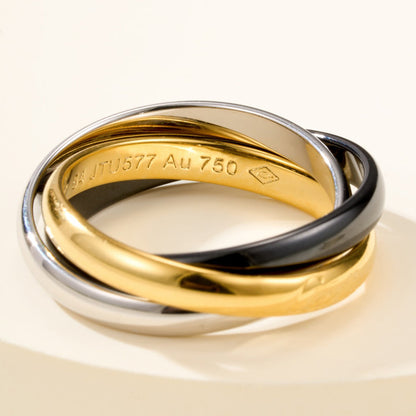 [⭐JeweliWhal]TRINITY 3.2MM RING BLACK CERAMIC