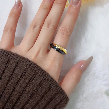 [⭐JeweliWhal]TRINITY 3.2MM RING BLACK CERAMIC