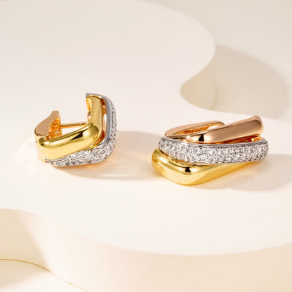 [⭐JeweliWhal]TRINITY HALF DIAMOND  CUSHION EARRINGS