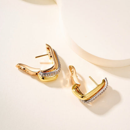 [⭐JeweliWhal]TRINITY HALF DIAMOND  CUSHION EARRINGS
