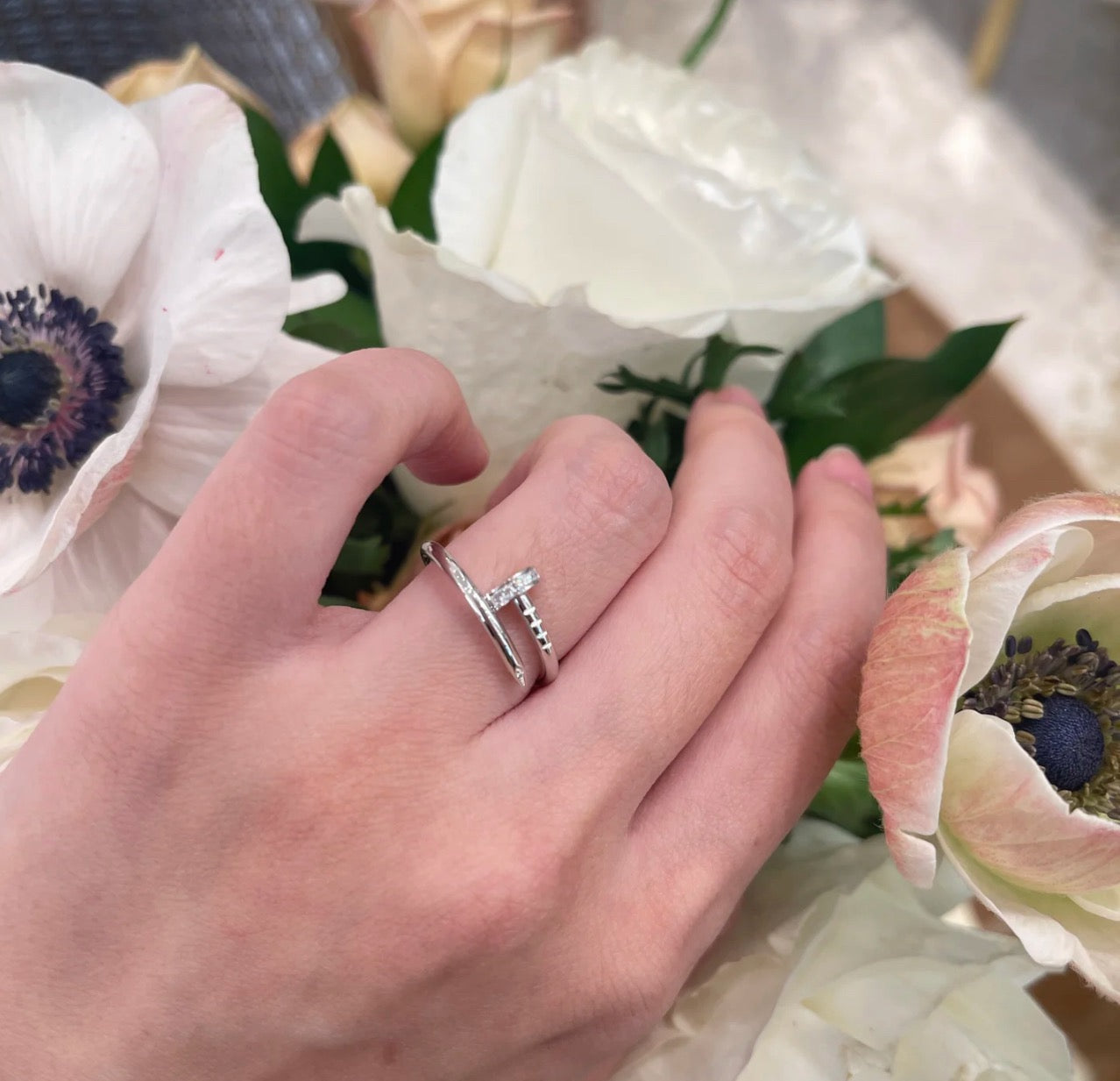 [⭐JeweliWhal]JUSTE 1.8MM HALF DIAMOND RING