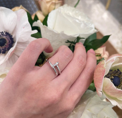 [⭐JeweliWhal]JUSTE 1.8MM HALF DIAMOND RING