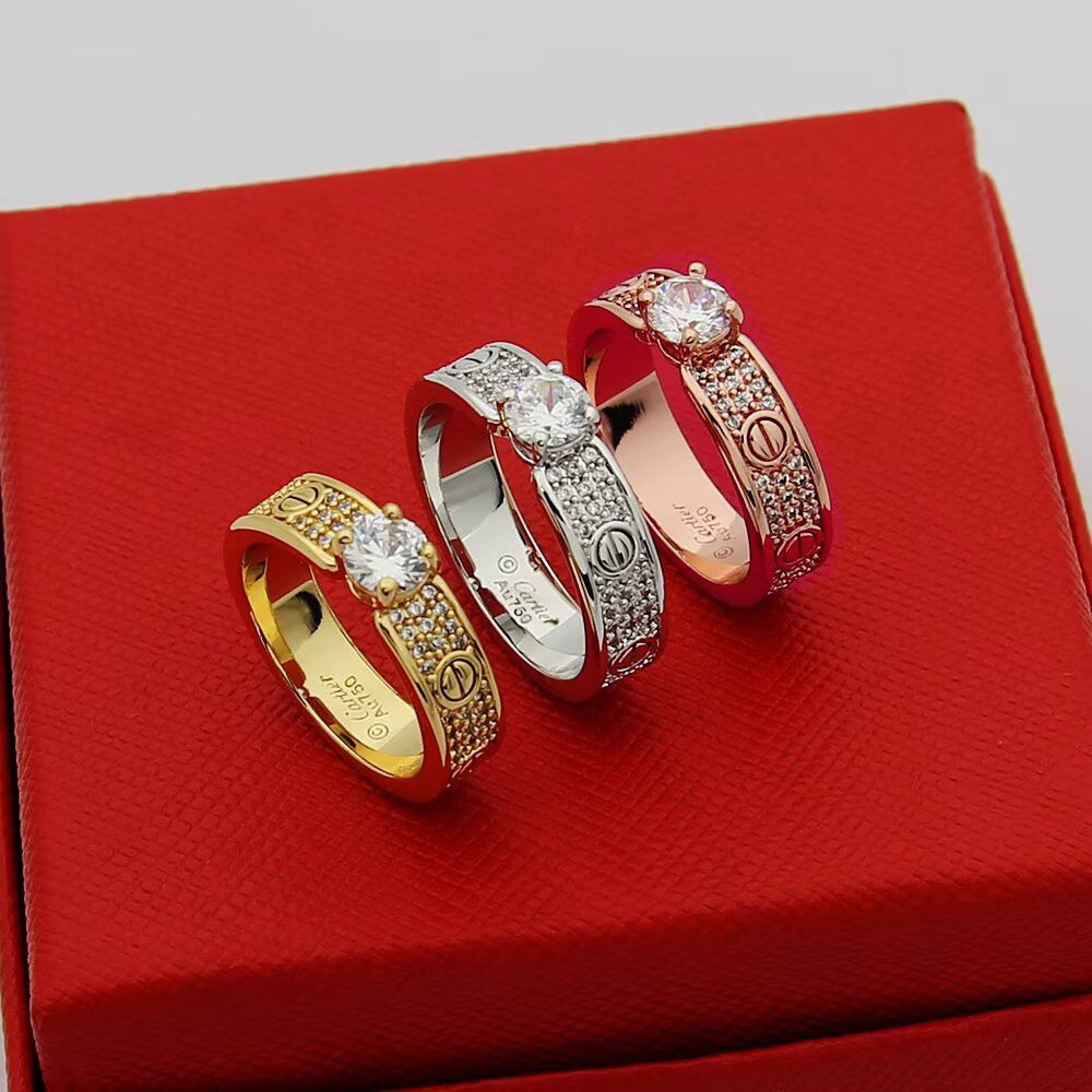 [⭐JeweliWhal]LOVE RING 3.6MM 1 BIG DIAMOND FULL DIAMOND