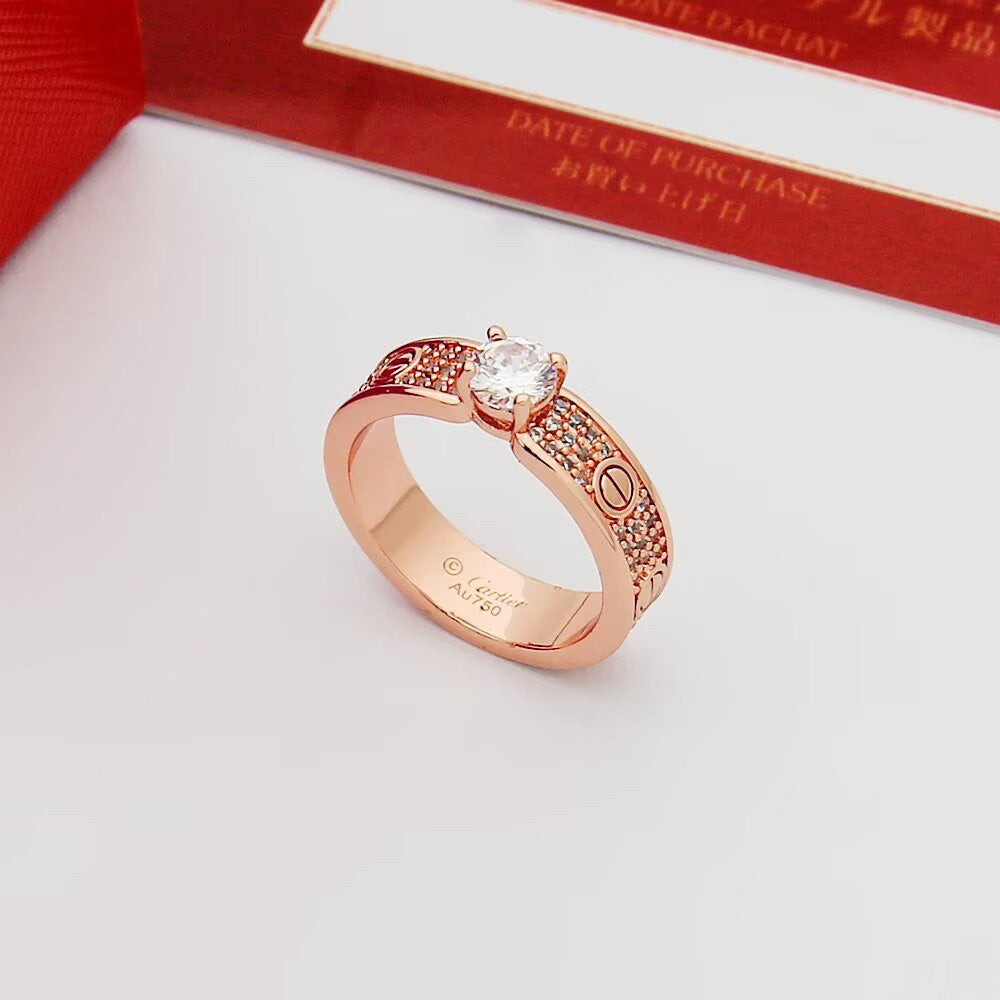 [⭐JeweliWhal]LOVE RING 3.6MM 1 BIG DIAMOND FULL DIAMOND
