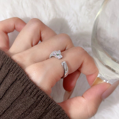 [⭐JeweliWhal]PANTHERE HALF DIAMOND SMALL RING