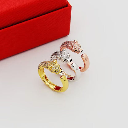 [⭐JeweliWhal]PANTHERE HALF DIAMOND SMALL RING