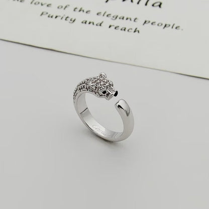 [⭐JeweliWhal]PANTHERE HALF DIAMOND SMALL RING
