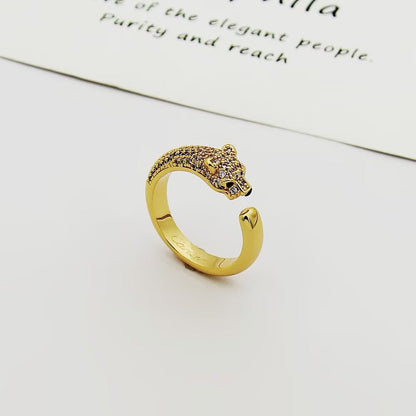 [⭐JeweliWhal]PANTHERE HALF DIAMOND SMALL RING