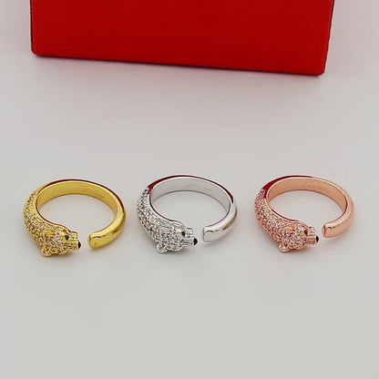 [⭐JeweliWhal]PANTHERE HALF DIAMOND SMALL RING