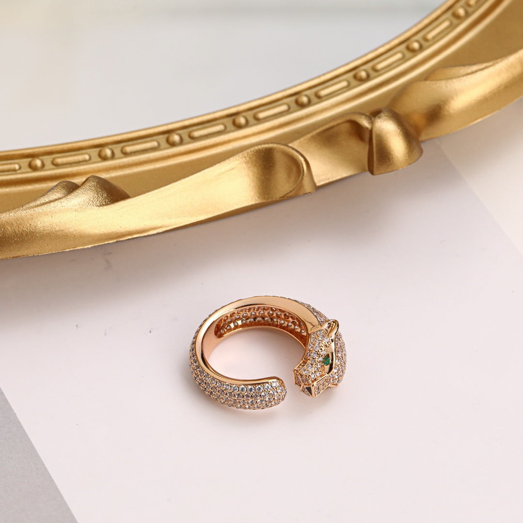 [⭐JeweliWhal]PANTHERE FULL DIAMOND SMALL RING