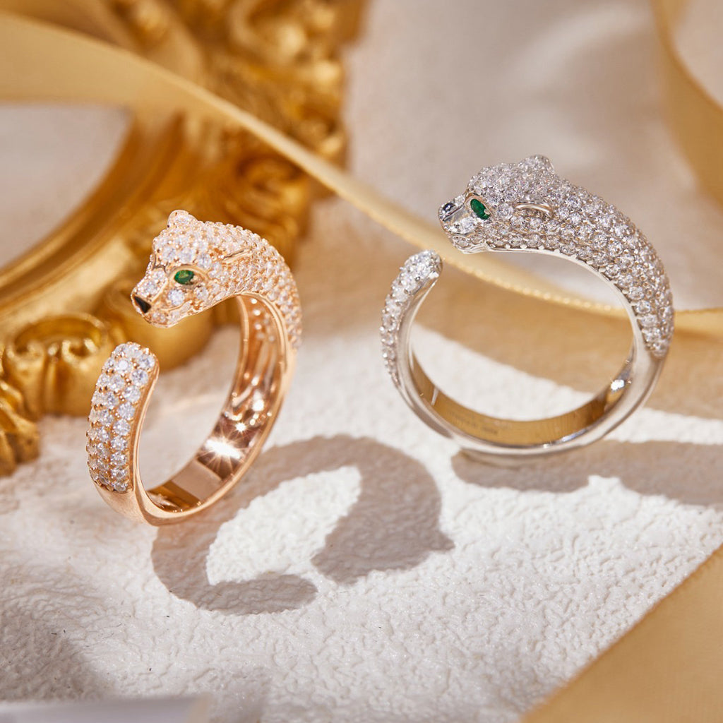 [⭐JeweliWhal]PANTHERE FULL DIAMOND SMALL RING