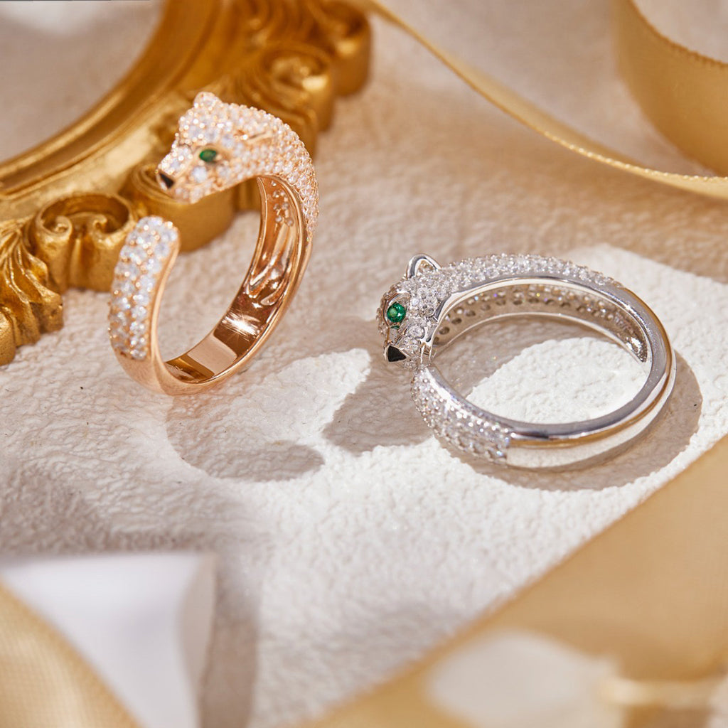 [⭐JeweliWhal]PANTHERE FULL DIAMOND SMALL RING