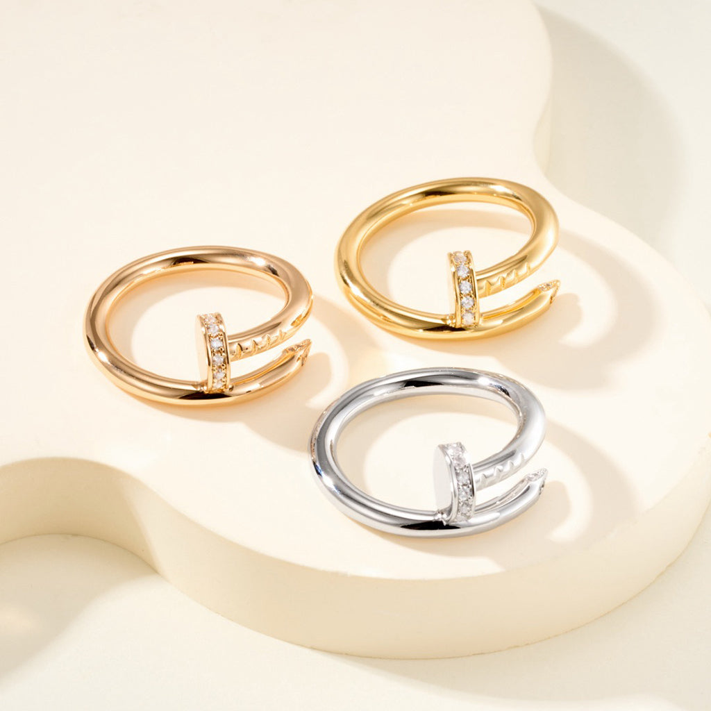 [⭐JeweliWhal]JUSTE RING 2.6MM HALF DIAMOND