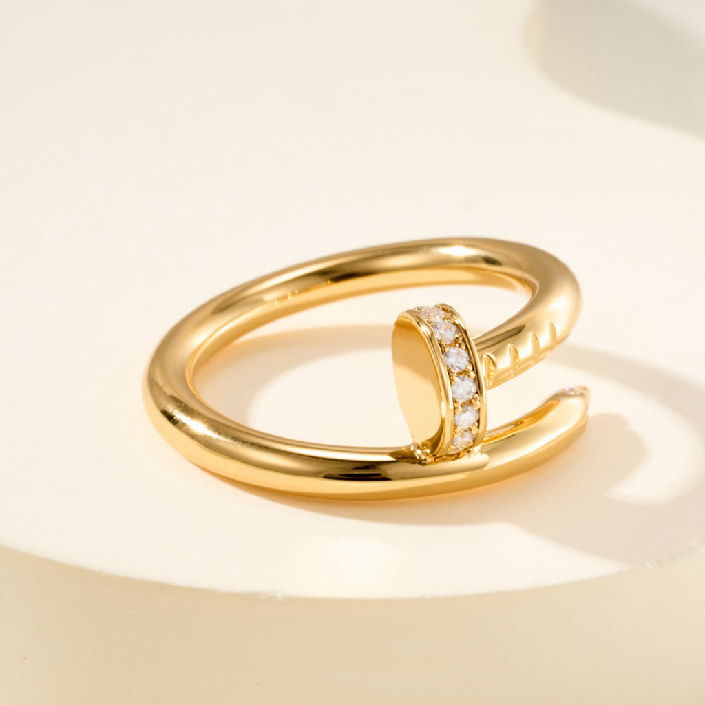 [⭐JeweliWhal]JUSTE RING 2.6MM HALF DIAMOND
