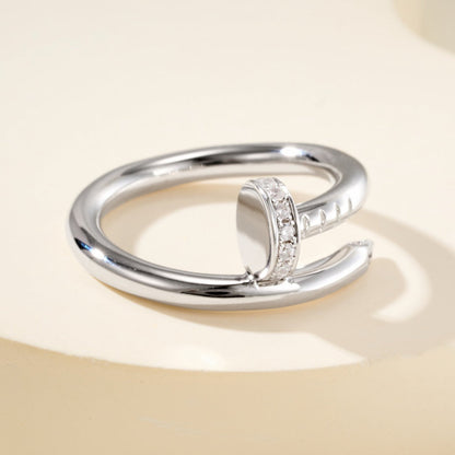 [⭐JeweliWhal]JUSTE RING 2.6MM HALF DIAMOND