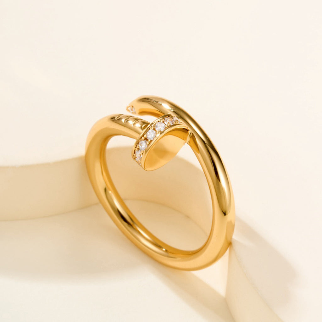 [⭐JeweliWhal]JUSTE RING 2.6MM HALF DIAMOND