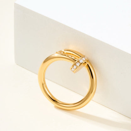 [⭐JeweliWhal]JUSTE RING 2.6MM HALF DIAMOND