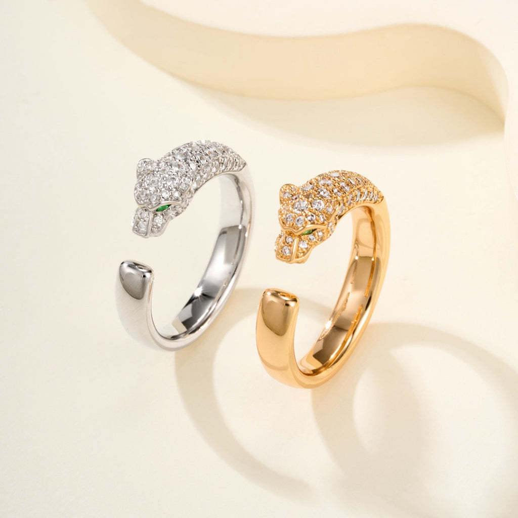 [⭐JeweliWhal]PANTHERE HALF DIAMOND SMALL RING