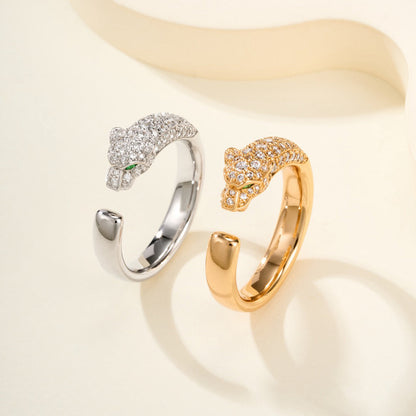 [⭐JeweliWhal]PANTHERE HALF DIAMOND SMALL RING