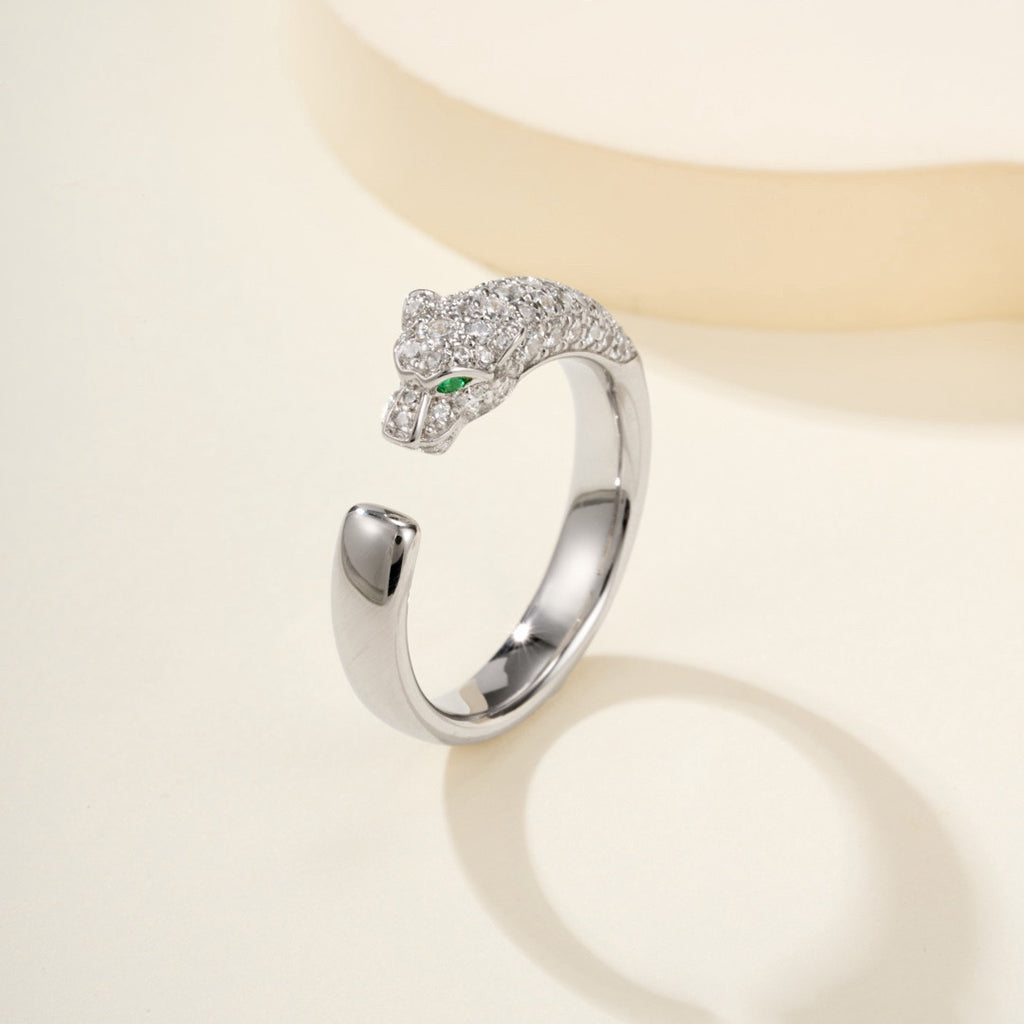 [⭐JeweliWhal]PANTHERE HALF DIAMOND SMALL RING