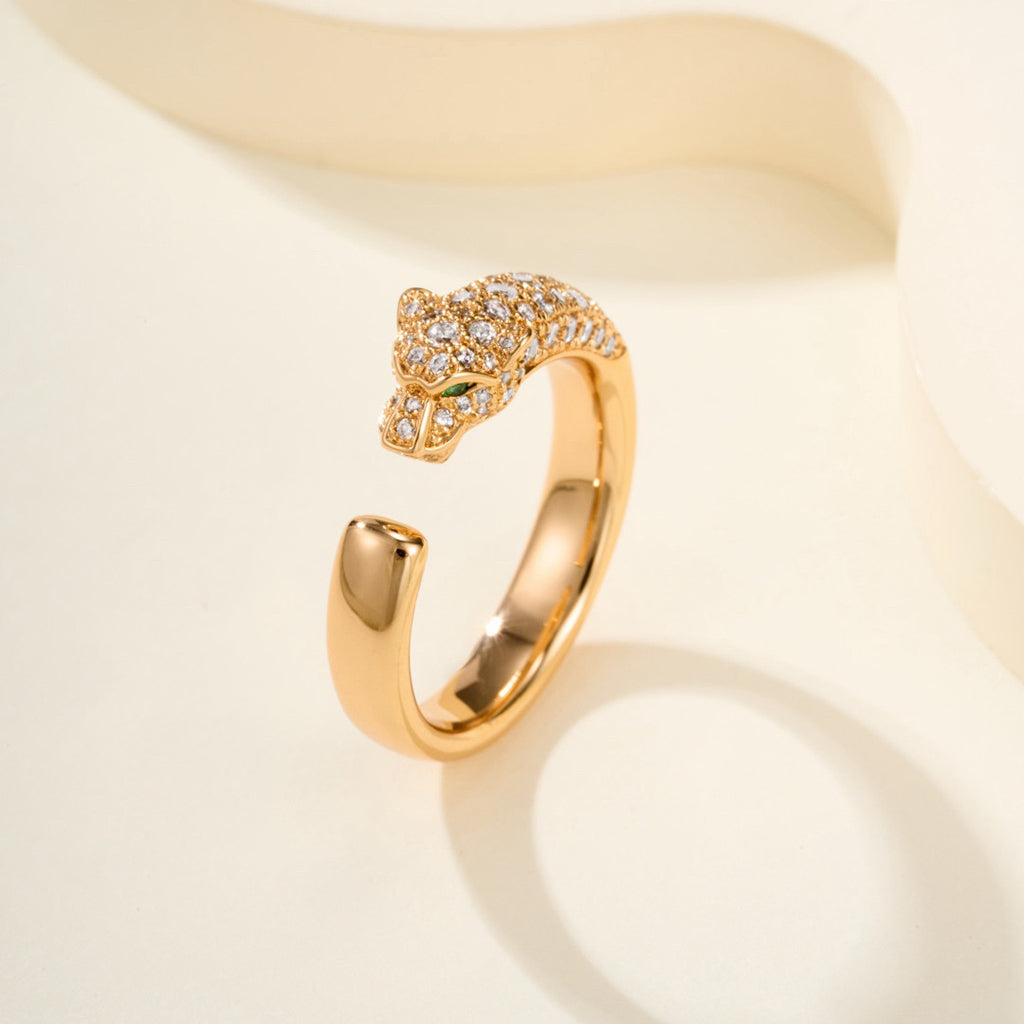 [⭐JeweliWhal]PANTHERE HALF DIAMOND SMALL RING