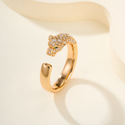 [⭐JeweliWhal]PANTHERE HALF DIAMOND SMALL RING