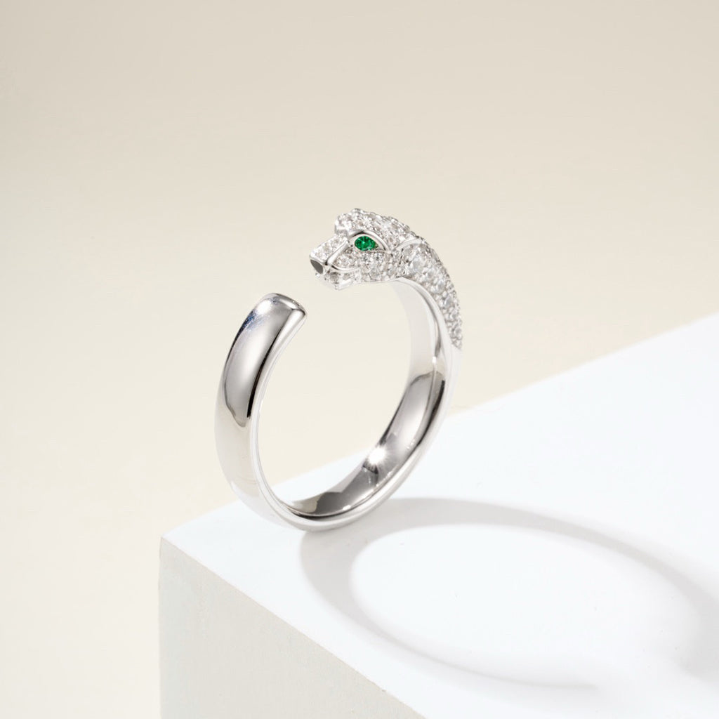 [⭐JeweliWhal]PANTHERE HALF DIAMOND SMALL RING