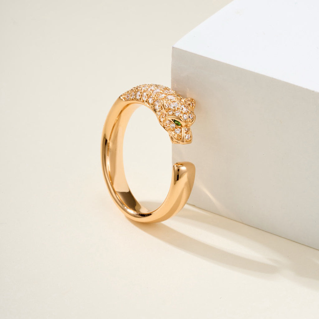 [⭐JeweliWhal]PANTHERE HALF DIAMOND SMALL RING