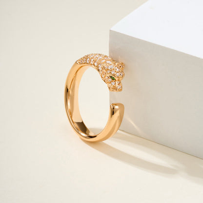[⭐JeweliWhal]PANTHERE HALF DIAMOND SMALL RING