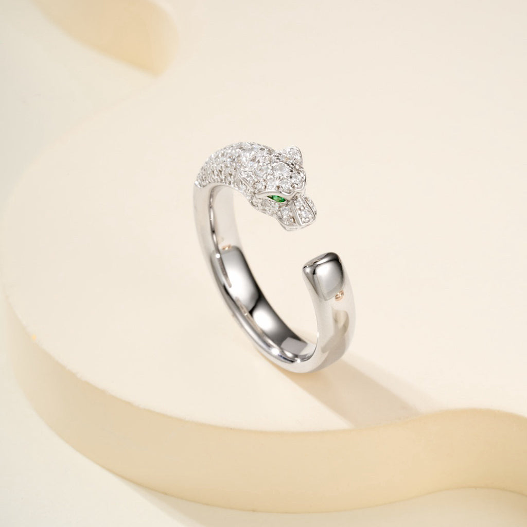 [⭐JeweliWhal]PANTHERE HALF DIAMOND SMALL RING
