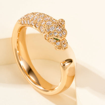 [⭐JeweliWhal]PANTHERE HALF DIAMOND SMALL RING