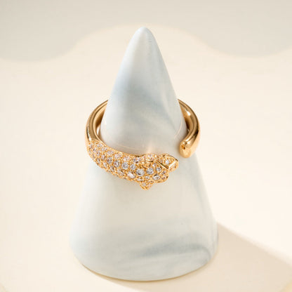 [⭐JeweliWhal]PANTHERE HALF DIAMOND SMALL RING
