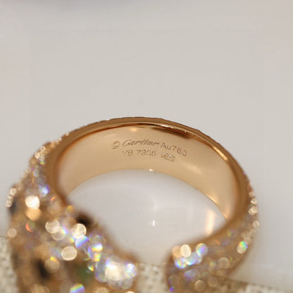 [⭐JeweliWhal]PANTHERE SPOTTED FULL DIAMOND MEDIUM RING
