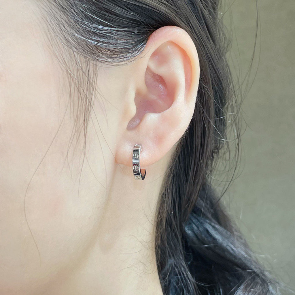[⭐JeweliWhal]LOVE EARRINGS 2.65 MM NO DIAMOND SMALL