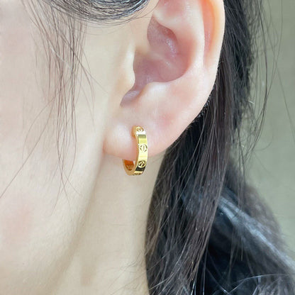 [⭐JeweliWhal]LOVE EARRINGS 2.65 MM NO DIAMOND SMALL