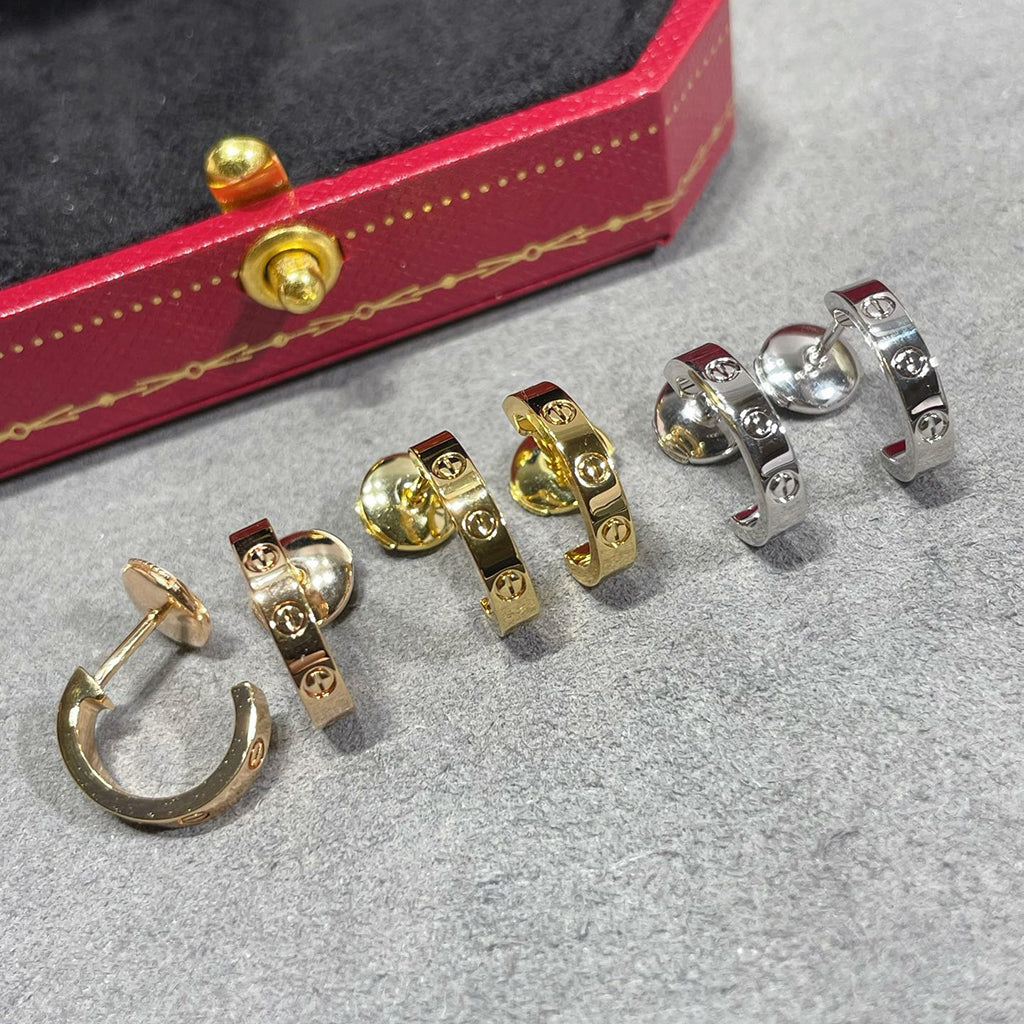 [⭐JeweliWhal]LOVE EARRINGS 2.65 MM NO DIAMOND SMALL