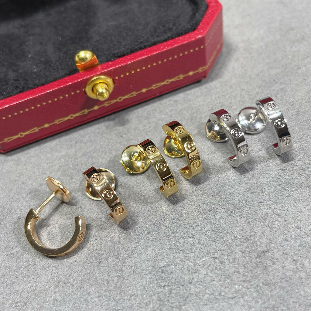 [⭐JeweliWhal]LOVE EARRINGS 2.65 MM NO DIAMOND SMALL